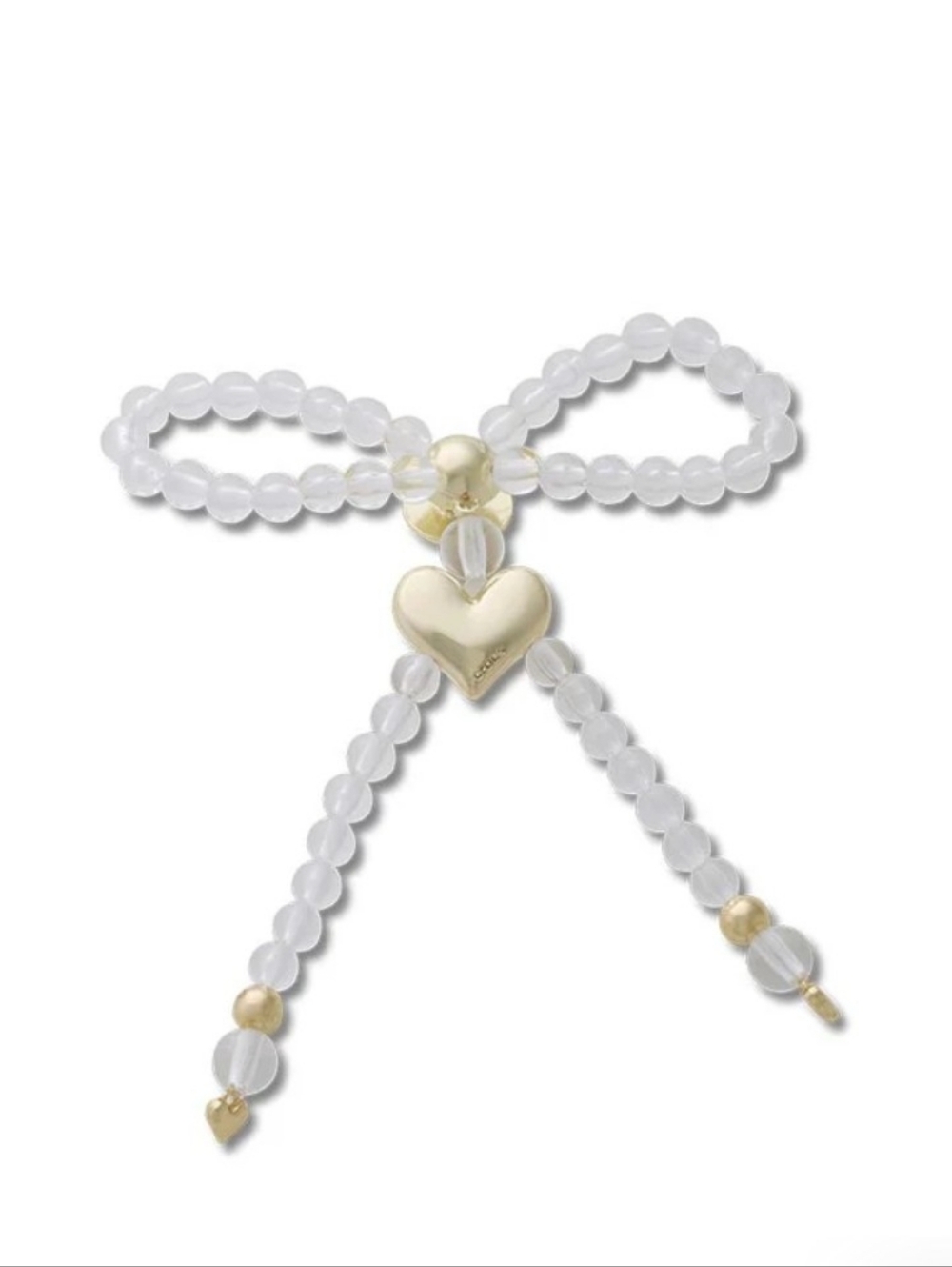 Crocs Charm Jibbitz™ Beaded Bow with Gold Heart Shoe Charm New